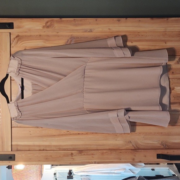 Taupe Belle Sleeve Dress - Picture 1 of 4